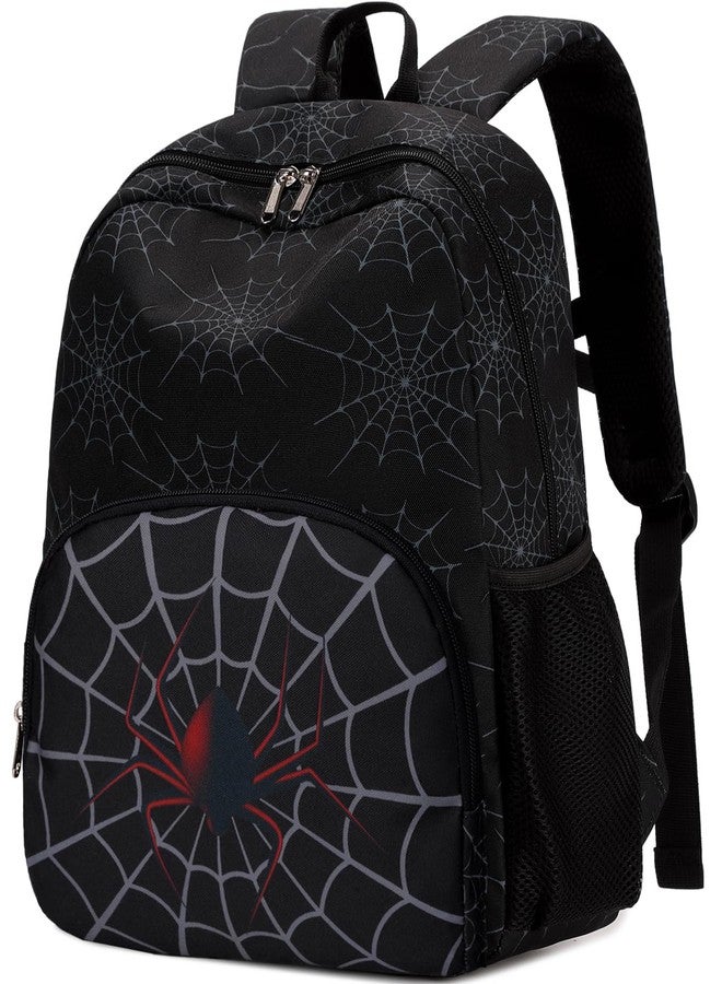 JIANYA حقيبة ظهر JIANYA للأطفال الصغار، حقيبة ظهر لرياض الأطفال للمدرسة Mochilas Escolares Para Ninos للأعمار من 5 إلى 8 سنوات، 38.1 سم عنكبوت أسود - Image 1